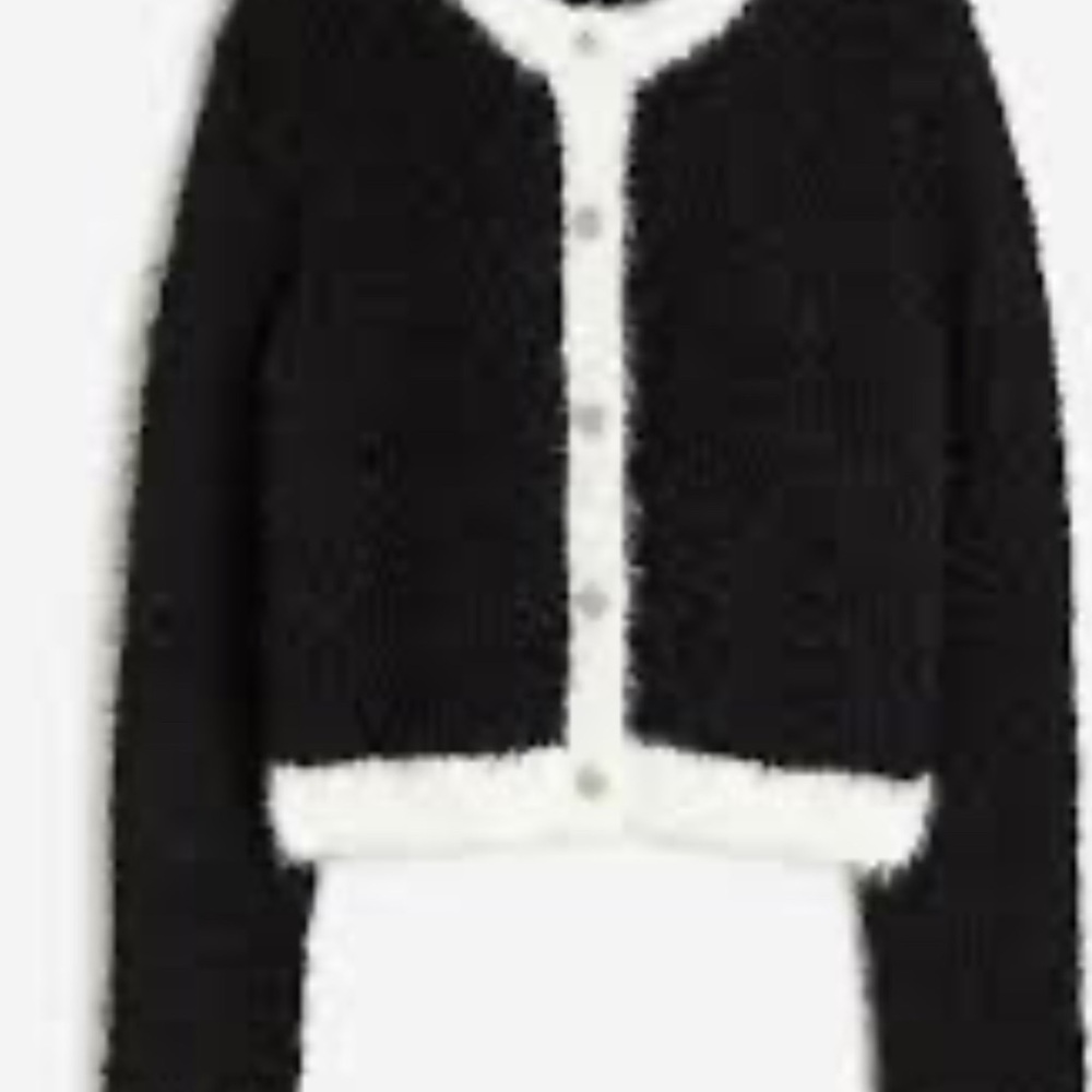 Chic Black and White Cardigan